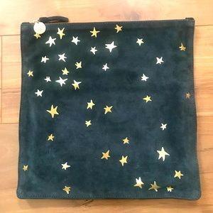 Clare V. Shimmer Stars leather clutch
